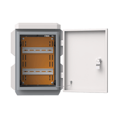Gabinete de Acero Ventilado para Exterior con Rieles DIN y 4 Placas Laterales para Montaje de Equipos por Fuera