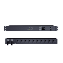 PDU ATS (Fuente Redundante Auto-transferible) Medible, Para Distribución de Energía, 2 Entradas 120 Vca NEMA5-15P, Con 10 Salidas NEMA 5-15R, Horizontal 19in, 1UR
