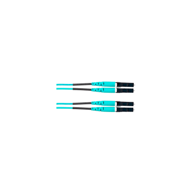 Jumper de Fibra Optica Multimodo 50/125 OM4, LC-LC Duplex, LSZH, Color Aqua, 3 Metros