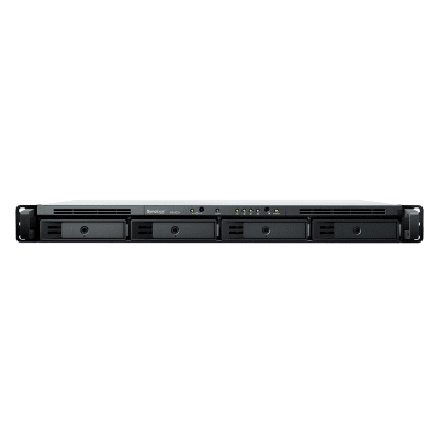 NAS RackStation RS822+ | 4 Bahías | 1U | AMD Ryzen V1500B | 32 GB DDR4 ECC | 4 Puertos 1GbE | Expansión PCIe | Compatible con SSD NVMe | Sistema Operativo Synology DSM.