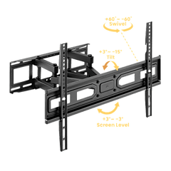 Montaje de Pared Universal Articulado para Monitores de 37 a 80" | Carga Máxima 40 Kg | Vesa  100 x 100 a 600 x 400| Fabricado en Acero