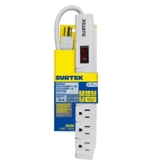 Multicontacto con Supresor de Picos 450 Joules, Voltaje de Entrada: 127 Vca NEMA 5-15P, Con 6 Salidas NEMA 5-15R.