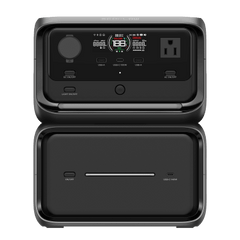 EcoFlow River 3 | Estación de Energía Portátil 858Wh Litio LFP / 2 AC 300 W (Max. 550W) / 1 USB-C 100W / 2 USB -A 12W / Cargador de Coche 8A a 12 o 24V / Conectividad WiFi y Bluetooth (App) / Carga Solar 110W Max.