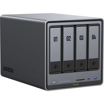 NASync DXP4800 | SO UGOS Pro |  Intel N100 12th Gen Intel® Quad Core™ | 4-Bahias (SATA) hasta 96TB | 2* M.2 SSD hasta 16TB| 8GB DDR5 (Exp. a 16GB) | 2.5Gb Dual Ethernet | HDMI 4K | 2* USB2.0 | 1*USB 3.2Gen | 1* USB 3.2Gen2 | 1*USB-C 3.2Gen2 | SD