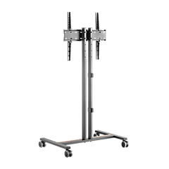 Soporte Móvil para Pantalla | Compatibilidad VESA 200x200 hasta  600x400 / Ruedas con Frenos / Ajuste de Altura y Ángulo / Soporte para TV de hasta 55 Pulgadas / Capacidad de Peso 35 kg
