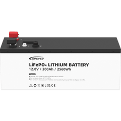 Batería de litio LiFeO4 12.8Vcc, 200Ah, 2.56Kwh, Pantalla LCD para Monitoreo Local, Carcasa Metálica