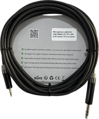 Cable 6.35mm a 3.5mm, conectores color negro MP3X-B - MTP3C-BG, length 5m