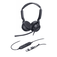 Diadema Alámbrica Yealink UH42 Dual con Audio HD y Conectividad USB-C/A Certificada con Microsoft Teams