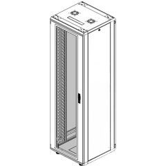 Gabinete Rack 42 Unidades / Piso 19 Pulgadas / Puerta Cristal Templado / Capacidad Carga 1000 Kg / Acero Calibres 16-18-20 / Ventilación Superior / Ruedas y Niveladores / Cerradura Seguridad