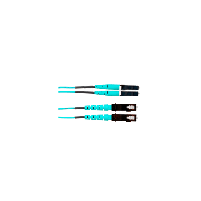 Jumper de Fibra Optica Multimodo 50/125 OM4, LC-SC Duplex, OFNR (Riser), Color Aqua, 5 Metros