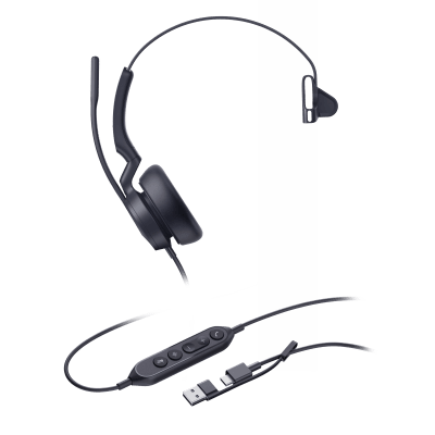Diadema Alámbrica Yealink UH46 Mono USB-C/A Certificada con Microsoft Teams