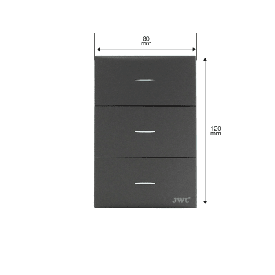 Placa con 3 Interruptores Sencillos  10 A 127 V  60 Hz.