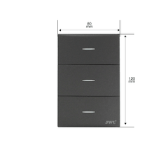 Placa con 3 Interruptores Sencillos  10 A 127 V  60 Hz.
