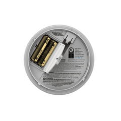 Detector de humo fotoeléctrico alámbrico 120 V CA con respaldo de baterías AA, interconexión hasta 24 dispositivos, paquete de 6