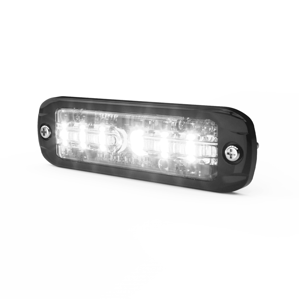Luz Auxiliar de 18 LEDS, Tricolor Rojo/Azul/Blanco, Lente transparente