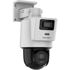 Cámara PTZ TandemVu 4 MP + 4 MP / Lentes 2.8 mm + 8 mm / Dual Light IR + Blanca 30 m / IP66  / Audio Bidireccional