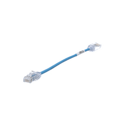 Cable de Parcheo UTP Cat6A, CM/LSZH, Diámetro Reducido (28AWG), Color Azul, 20 cm (7.87 pulgadas).