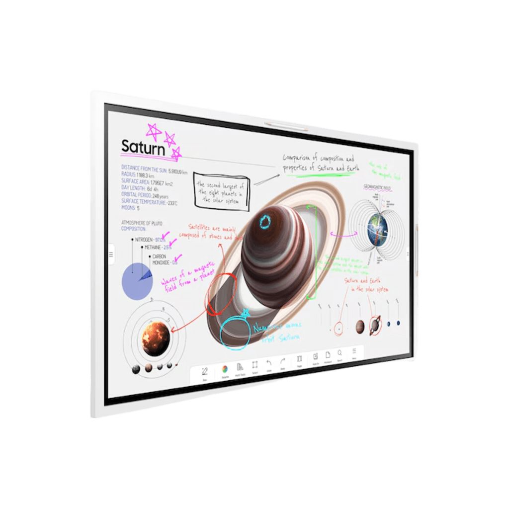 Pizarra Interactiva Digital / 55" 4K UHD (3840x2160) / Touch IR 20 Puntos / Whiteboard 4 Usuarios Simultáneos / Tizen 9.0 / WiFi / VESA 400x400