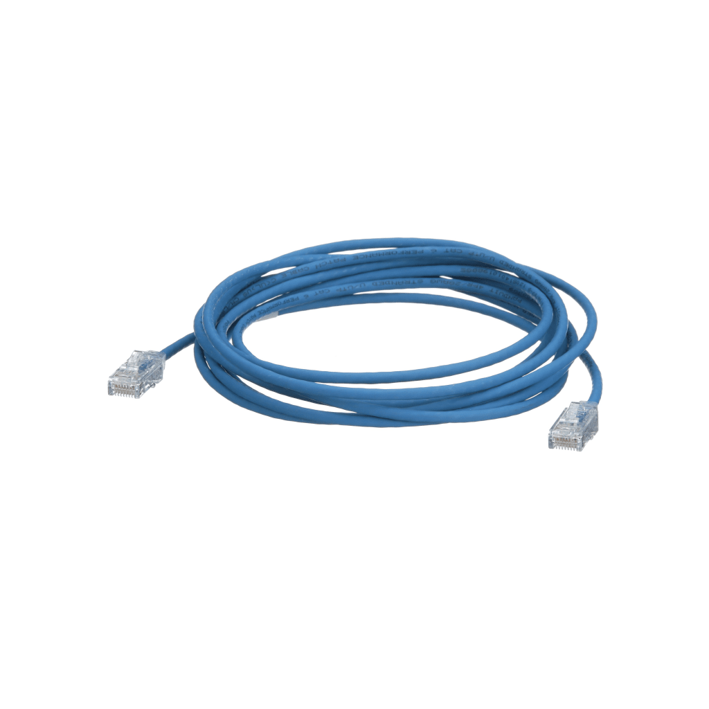 Cable de Parcheo TX6, UTP Cat6, Diámetro Reducido (28AWG), Color Azul, 15.24 Metros (50 Pies)