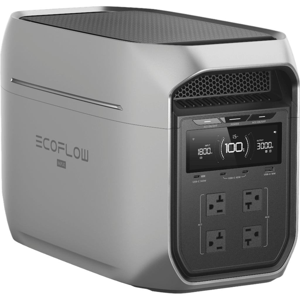 Estación de Energía Portátil EcoFlow DELTA 3 MAX PLUS, 2048Wh, Batería LiFePO4, Salida 3000W (Surge 3800W)
