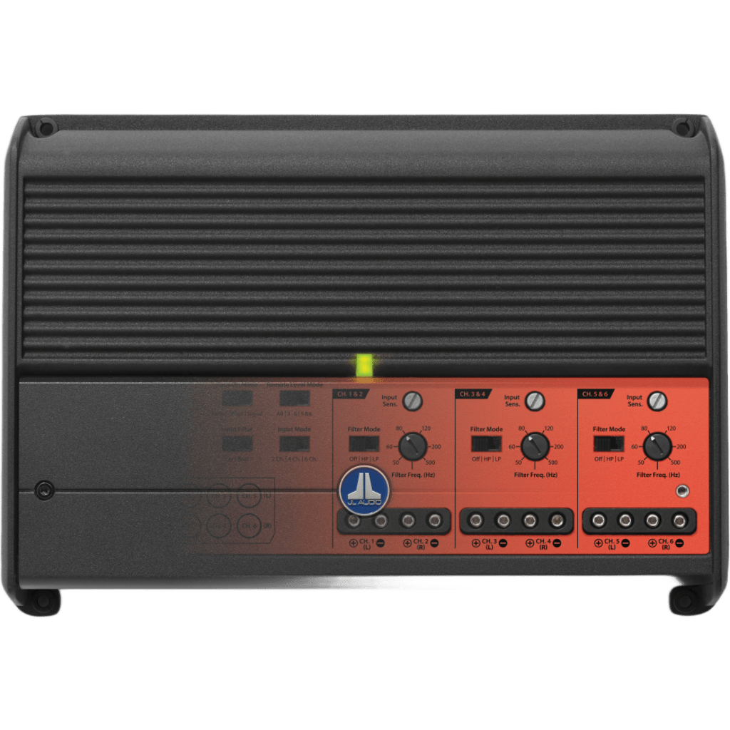 Amplificador Náutico y para Automóvil / 6 Canales / Clase D / 600 W / 24 V / Rango Completo / Procesamiento de Señales / Filtros 50 Hz-500 Hz / Control de Nivel Remoto Opcional / JL Audio XDM