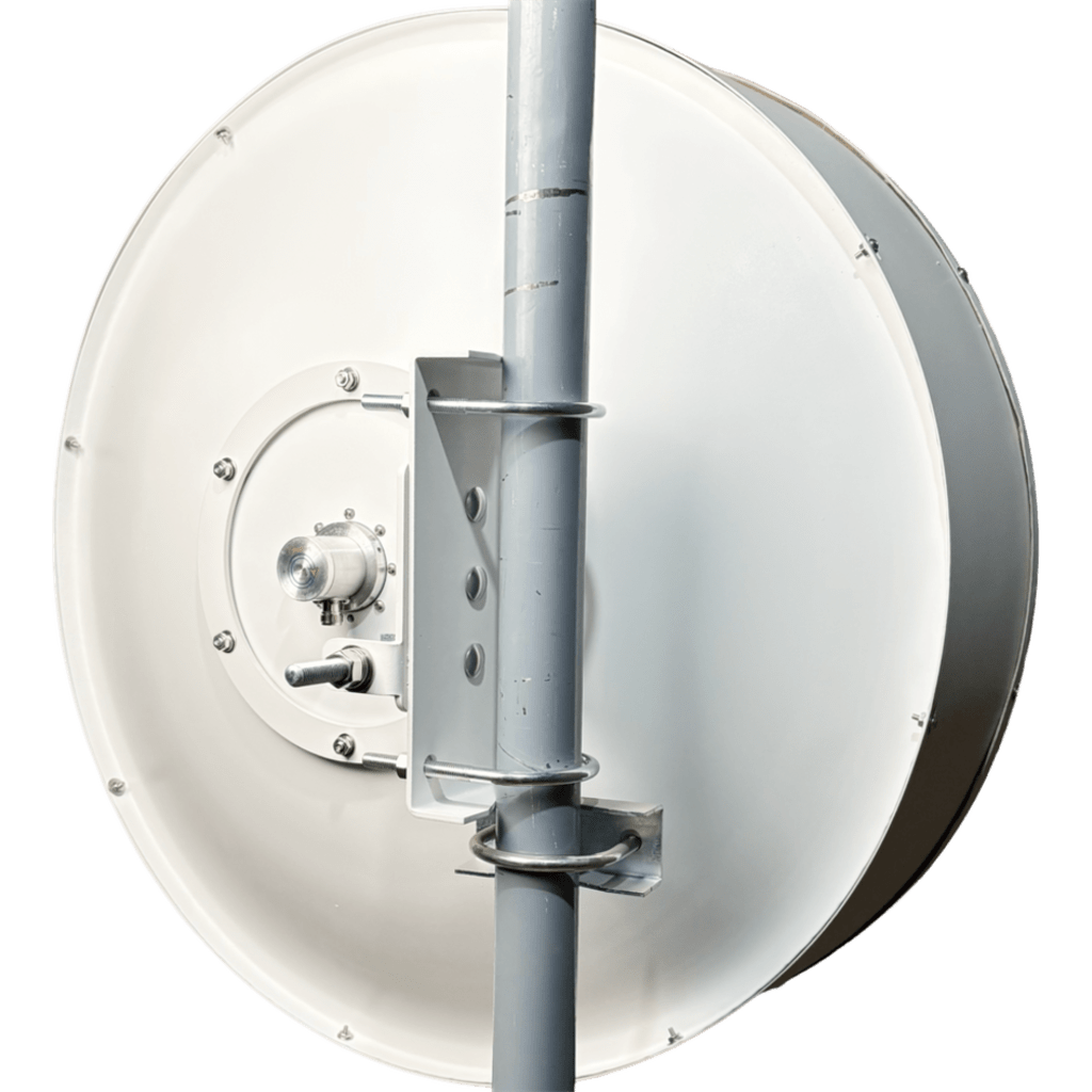 Antena Parabólica Banda Ultraancha / 4.9-7.2 GHz / Ganancia 34 dBi / Dual Slant 45°-90° / 96 cm (37.8 in) / Fibra de Vidrio / Conector Dual N-Hembra / Jumper Incluido
