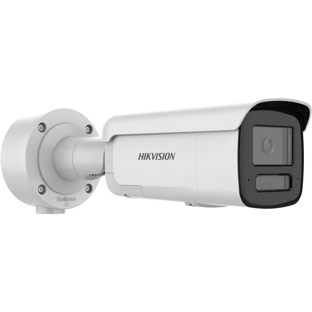 [ PROTECCIÓN ACTIVA ] Bala IP 4 Megapixel / Lente 4 mm / 60 mts IR / Exterior IP67 / Micrófono y Bocina Integrado (Audio de Dos Vías) / DARKFIGHTER / PoE+ / Luz Estroboscopica / ONVIF / Micro SD / 4 Analíticos