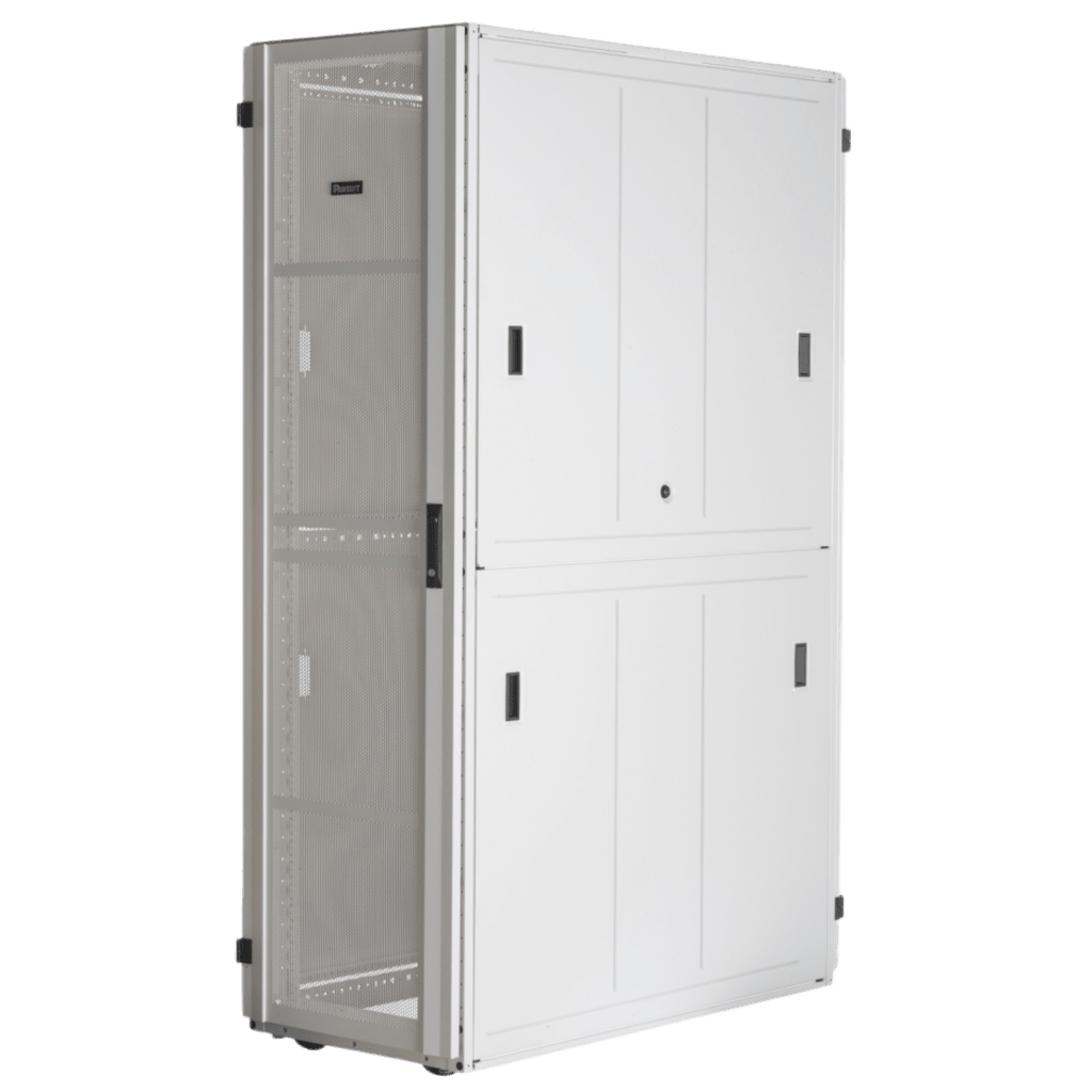 Gabinete FlexFusion™ XGL (Light) para Centros de Datos, 48 UR, 800 mm de Ancho, 1200 mm de Profundidad, Fabricado en Acero, Color Blanco