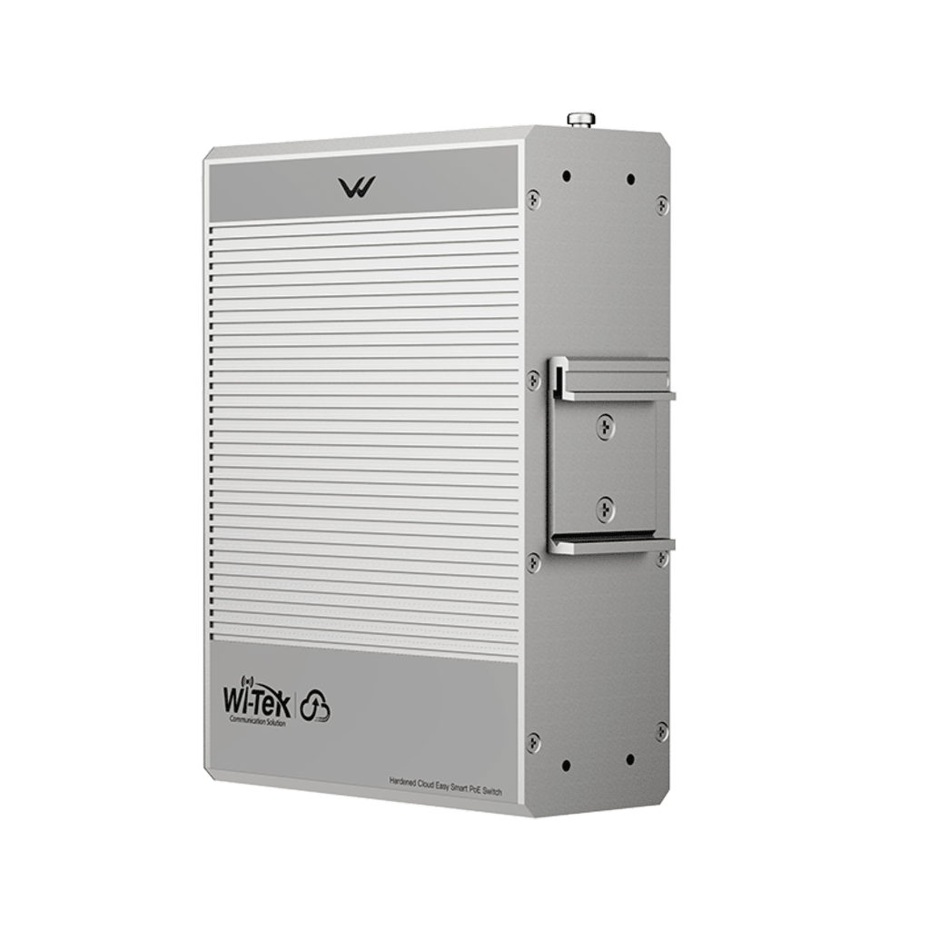 Switch Industrial PoE / 4 Puertos Gigabit PoE++ (802.3bt) / 1 Puerto Gigabit + 1 SFP / Alimentación DC 12-57V / Fanless / DIN-Rail / -30°C a 65°C / 55W-300W Budget PoE