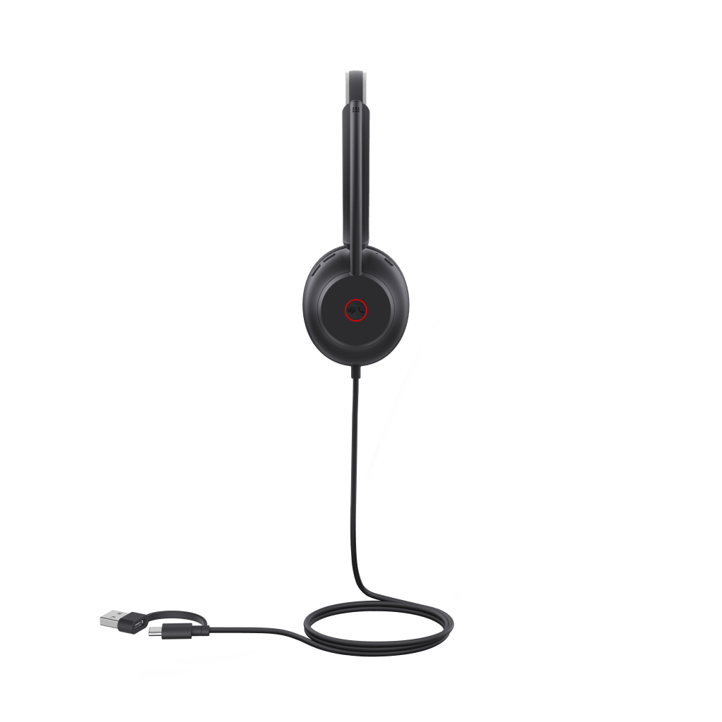 Diadema USB Yealink UH35 Mono Teams con Cancelación Activa de Ruido con 2 Micrófonos y Busylight Automático