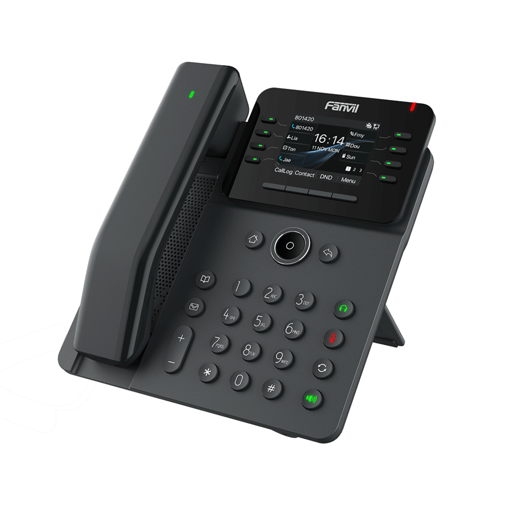 Teléfono IP / Handset Inalámbrico Bluetooth / 12 Líneas SIP / Pantalla IPS Táctil 2.8" HD / Conferencia 6 Vías / Puertos Gigabit / PoE 802.3af / OpenVPN / Hot Desking