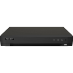 DVR 16 Canales TURBOHD + 16 Canales IP / 8 Megapixel (4K) / Audio Bidireccional / ACUSENSE / Audio Bidireccional / 1 Bahía de Disco Duro / Salida de Video en Full HD / H.265+