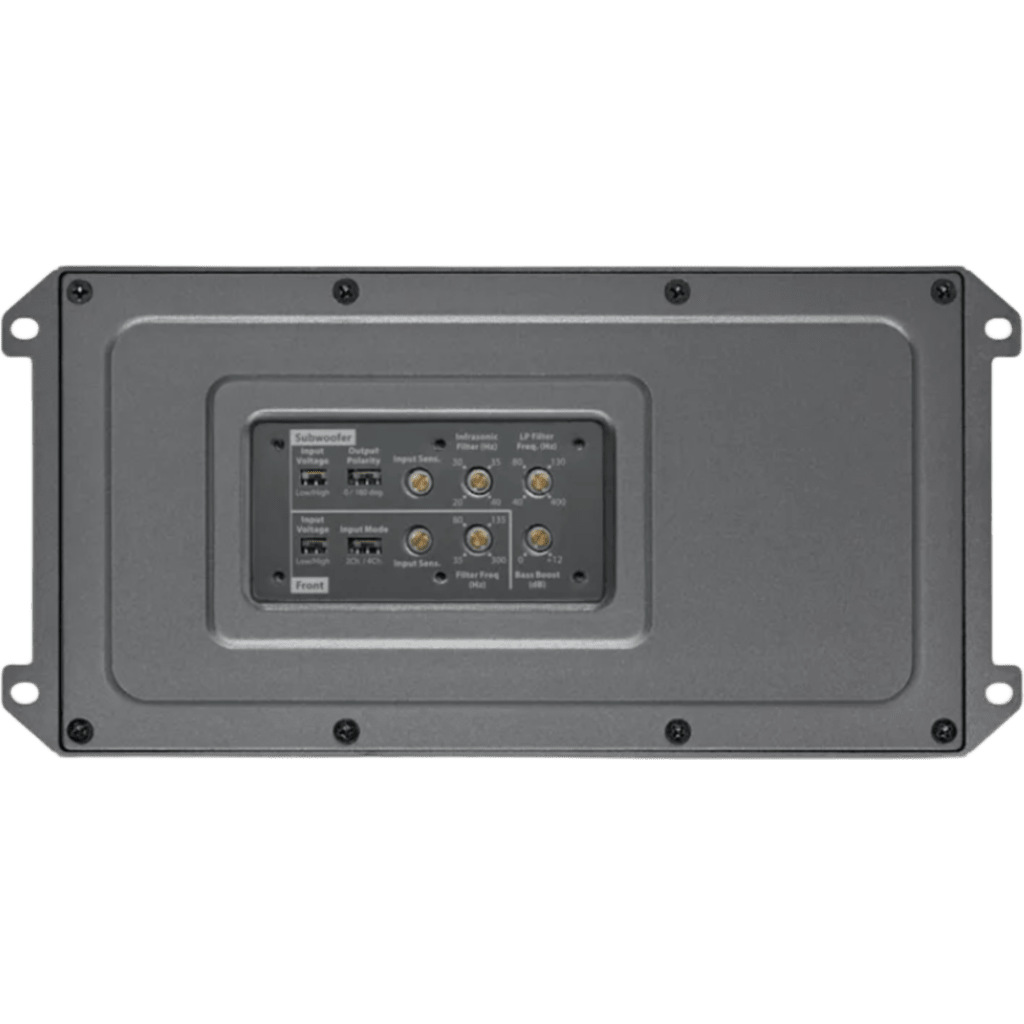 Amplificador Náutico y para Deportes de Motor / 3 Canales / 600 Vatios / Clase D / IPX7 / 11-15 VDC / Filtros Paso Alto y Paso Bajo / Control de Nivel Remoto Opcional (RBC-1)