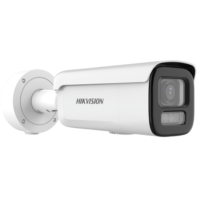 [Dual Light + ColorVu 3.0 + HikAI] Bala IP 4 Megapixel / Lente Mot. 2.8 a 12 mm / 60 mts IR + Luz Blanca / Exterior IP67 / WDR 130 dB / ACUSENSE 3.0 / Microfono Integrado / Metal / NEMA 4X / ACUSEARCH