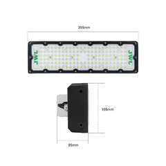 Reflector LED 100 W /350 x 100 mm / 85 - 265 Vca~ 50/60Hz / TCC 6 500 K / Uso en exterior.