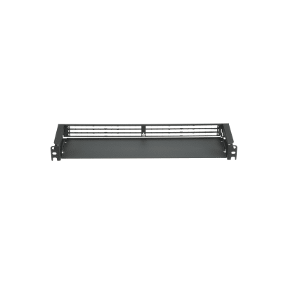 Organizador de Cables Frontal, para Panel de Fibra Óptica HD Flex™, de 1 UR, Color Negro
