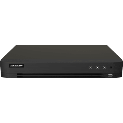 DVR 16 Canales TURBOHD + 16 Canales IP / 8 Megapixel (4K) / Audio Bidireccional / ACUSENSE / Audio Bidireccional / 1 Bahía de Disco Duro / Salida de Video en Full HD / H.265+