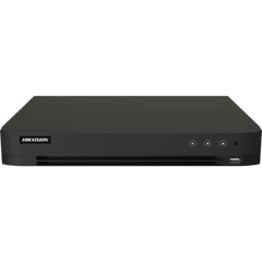 DVR 16 Canales TURBOHD + 16 Canales IP / 8 Megapixel (4K) / Audio Bidireccional / ACUSENSE / Audio Bidireccional / 1 Bahía de Disco Duro / Salida de Video en Full HD / H.265+