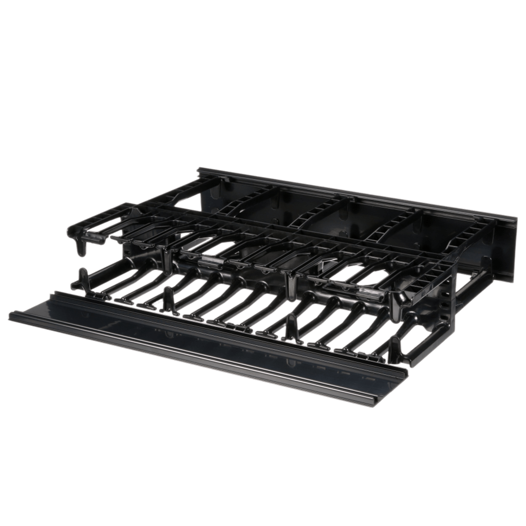 Organizador de Cables Horizontal NetManager de Alta Densidad, Doble (Frontal y Posterior), Para Rack de 19in, 2UR, Color Negro