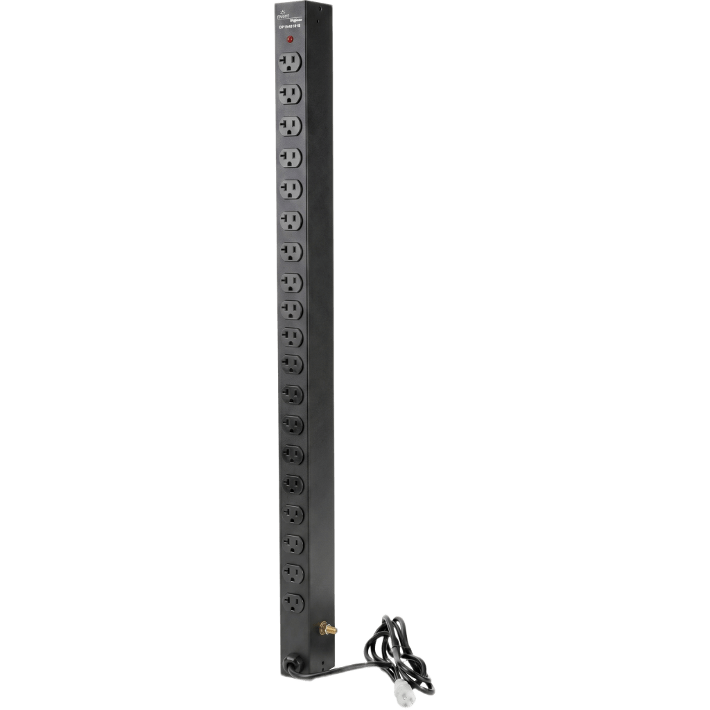 PDU Vertical para Rack con 18 Tomas NEMA 5-15R, 15A, 1.22 m (48 in) de Altura, Acero Color Negro