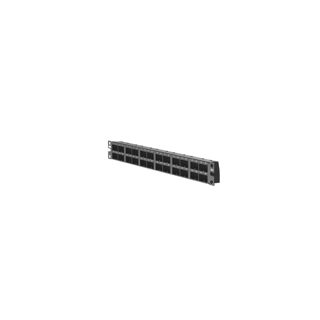 Panel de Parcheo Modular Mini-Com (Sin Conectores), Plano, Blindado, Alta Densidad, de 48 Puertos, 1UR