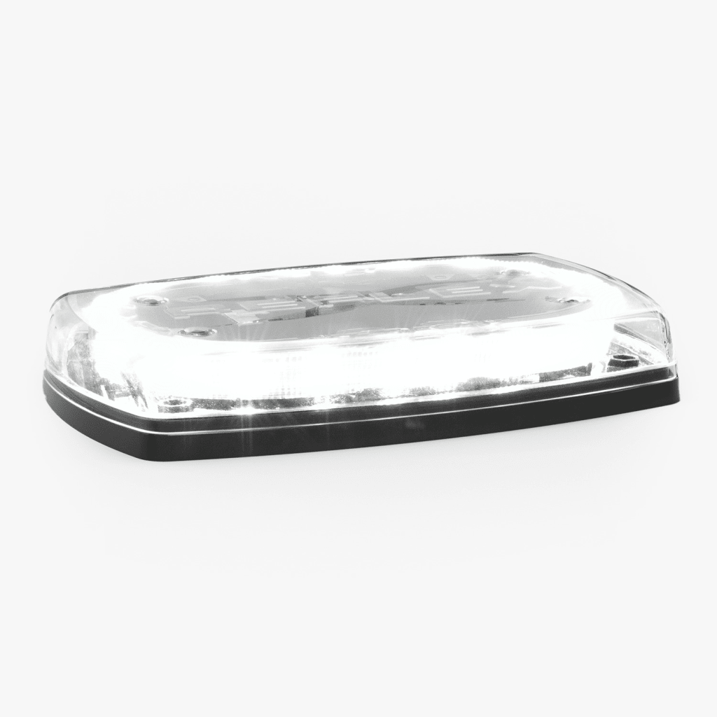 Mini torreta de 48 LED 10 Pulgadas, Ambar/Claro, Lente Transparente, Montaje Permamente Y Conexión Por Cableado