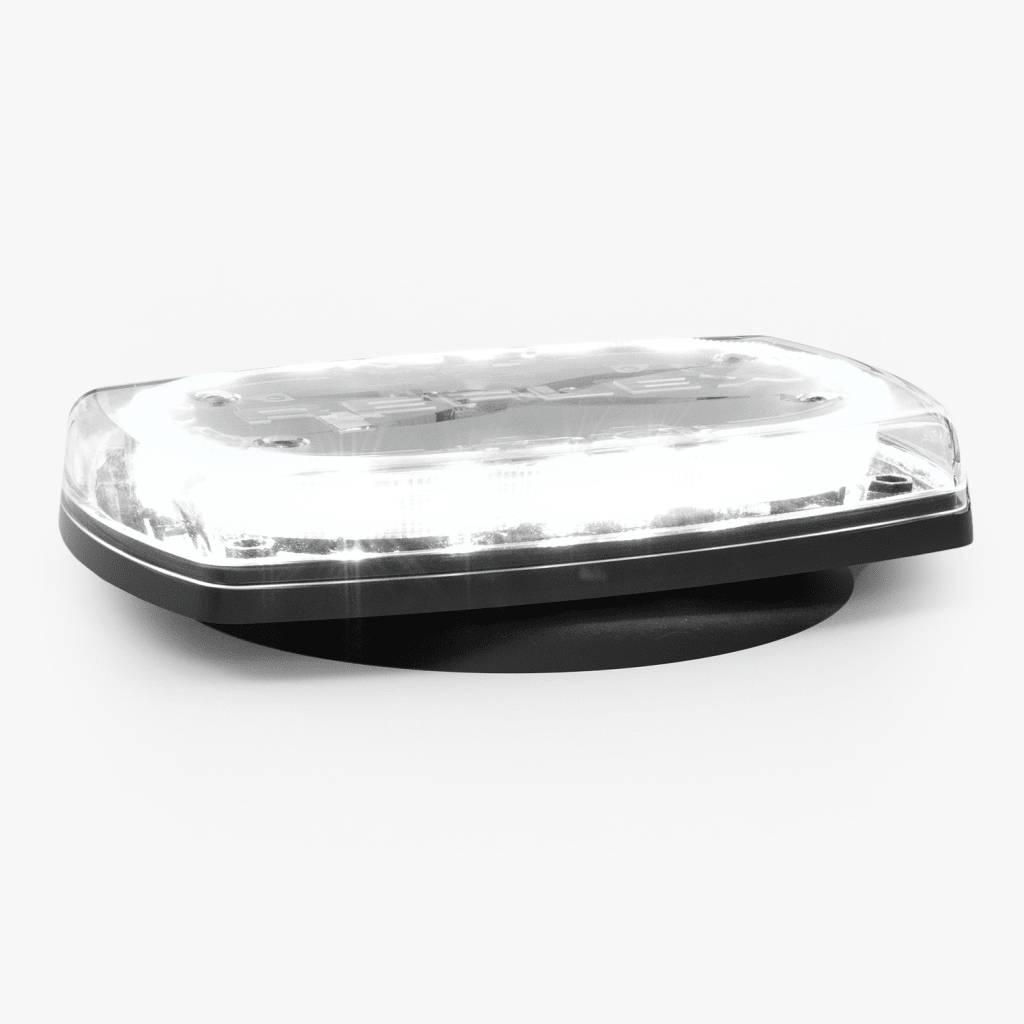 Mini torreta de 48 LED 10 Pulgadas, Ambar/Claro, Lente Transparente, Montaje Con Iman Y Conexion Para Encendedor De Vehiculo