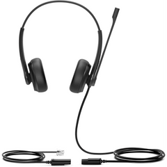 Diadema Alámbrica YHS34 Dual de Yealink QD a RJ9 con Almohadillas de Cuero