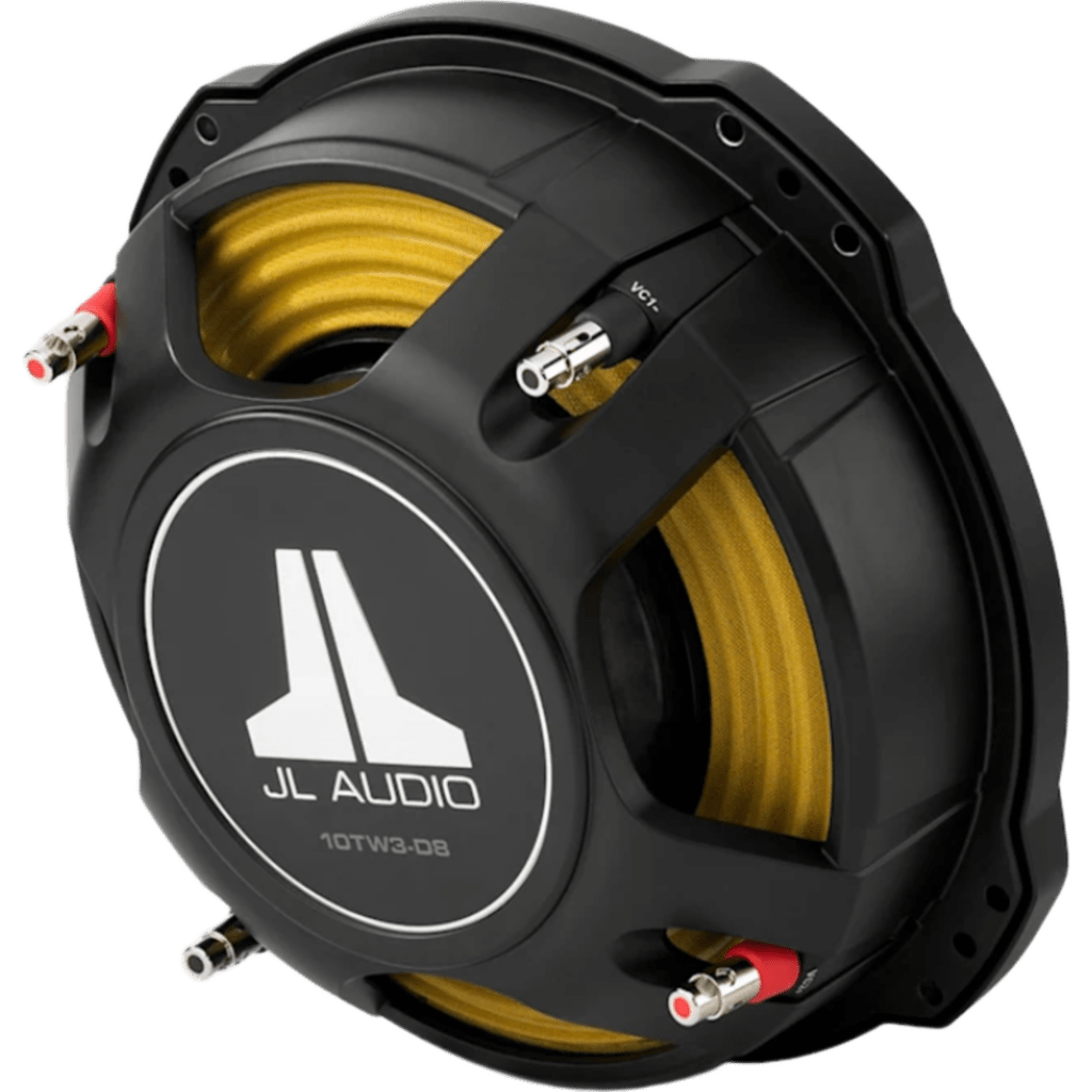 Subwoofer para Coche de Línea Fina / 10" (25.4 cm) / Dual 8 &Omega; / 400 W RMS / Cono de Polipropileno Relleno de Minerales / Terminal con Botones / Profundidad de Montaje 83 mm (3.25 in) / Xmax 15.2 mm (0.6 in)