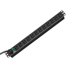 PDU ES2P Básico para Distribución de Energía, Enchufe de Entrada NEMA L5-20P, Con 12 Contactos NEMA 5-20R, Instalación Horizontal de 19in, 1UR, 20 Amp, 120 Vca