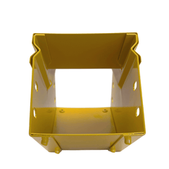 CHFIBER CURVA VERTICAL INTERIOR A 45° DE ALUMINIO PERALTE 4" ANCHO 4" RADIO 8" CON RECUBRIMIENTO EN PINTURA EPÓXICA, INCLUYE TAPA , UN PAR DE COPLES Y TORNILLERÍA.