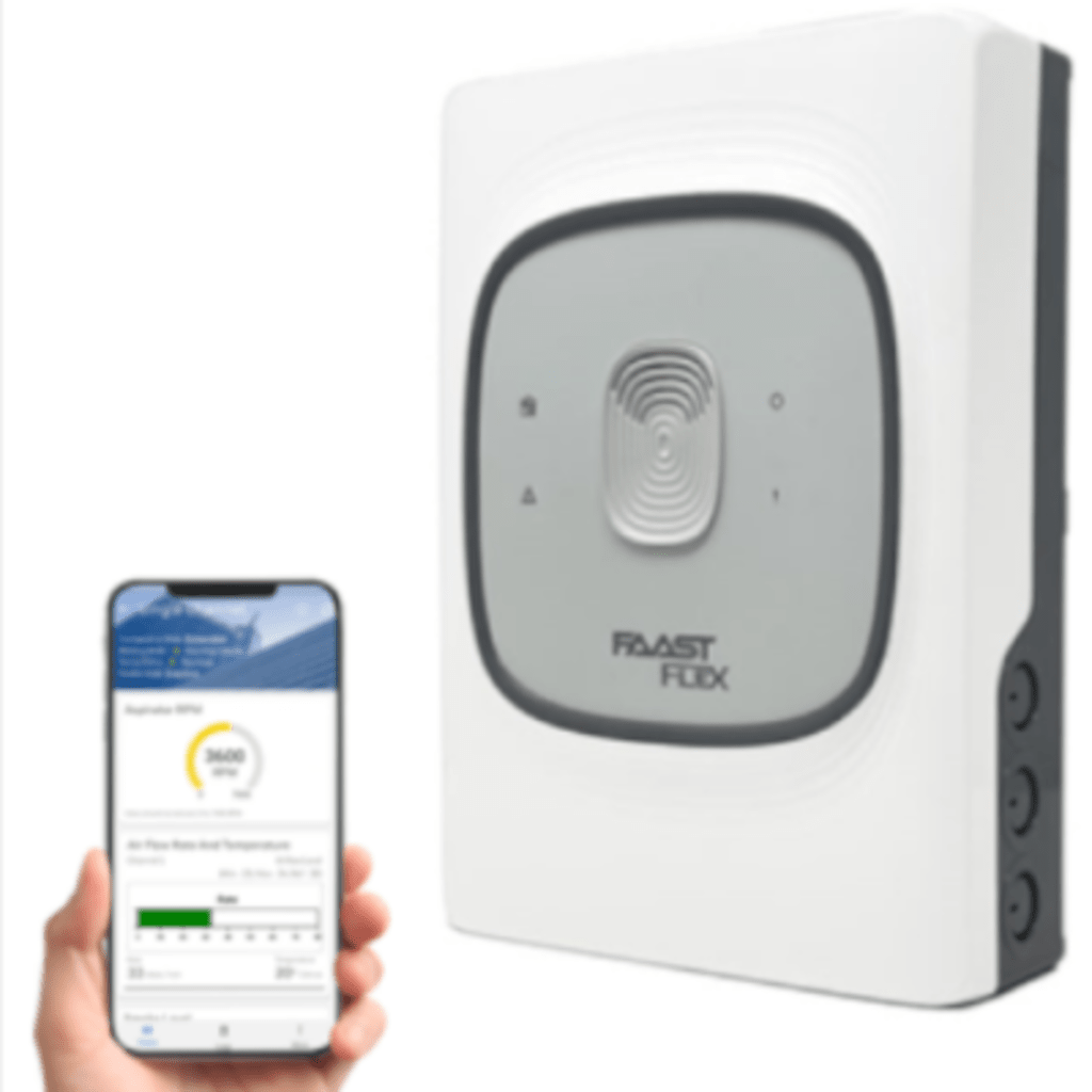 Detector de Humo por Aspiración FAAST FLEX / 2 Tuberías / 2 Zonas / hasta 2,000 m² de cobertura / hasta 105 Metros de Tubería