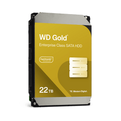 Disco Duro Empresarial WD Gold / SATA 6 Gb/s / 22 TB / 7200 RPM / Tecnología HelioSeal / ArmorCache / 5 Años Garantía / 2.5M Horas MTBF