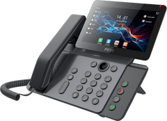 Teléfono IP Empresarial V66 Prime, Pantalla Táctil Color 7 Pulgadas, Audio HD Opus, Video 1080p, Wi-Fi 6, Bluetooth 5.4, 20 Líneas SIP, 6-Way Conference, PoE, Material Antibacterial